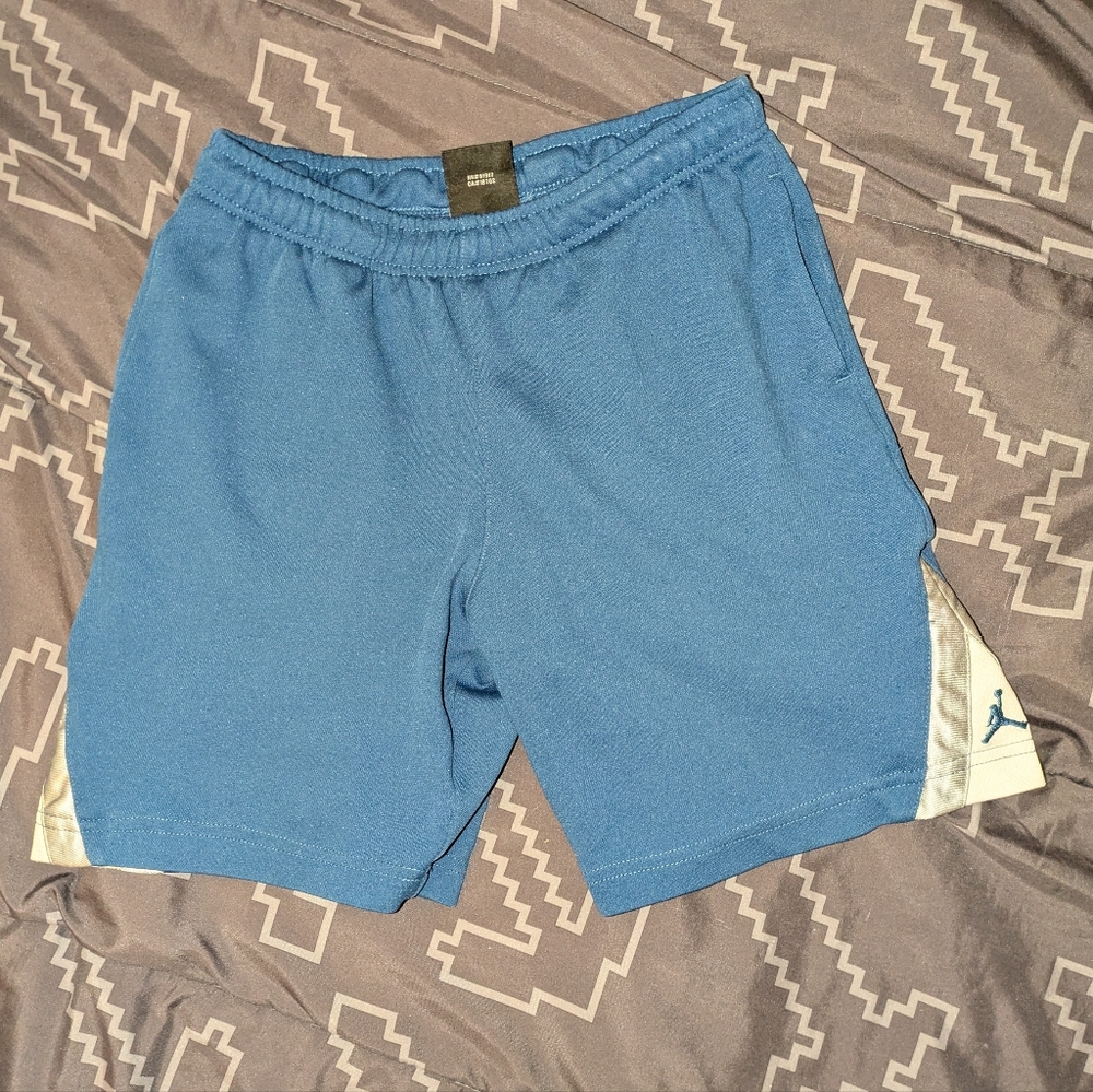 🌞4/20$ Jordan Blue Kids Athletic Shorts with Cream Side Panels